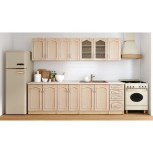 Bucatarie OLEA MDF 2.6M MESTEACAN CU BLAT INTREG