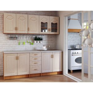 Bucatarie TIULPAN MDF 2.0M MESTEACAN CU BLAT INTREG