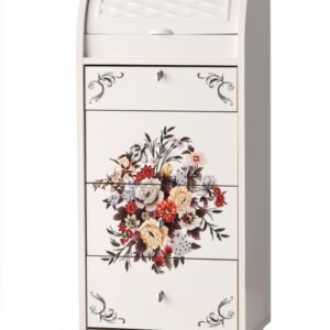 Dulap de bucatarie multifunctional Lucas alb, cu flori , 020