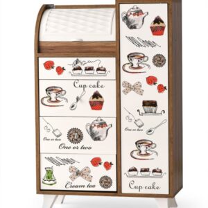 Dulap de bucatarie multifunctional Lucas dublu, nuc-latte, retro, 051