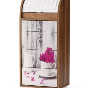 Dulap de bucatarie multifunctional Lucas, nuc, cu flori 032