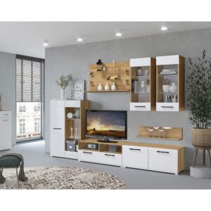 LIVING NENSI 3 STEJAR AURIU+ALB 280x47x200CM