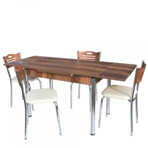 SET MASA 4 SCAUNE 1300 ANTIK CEVIZ