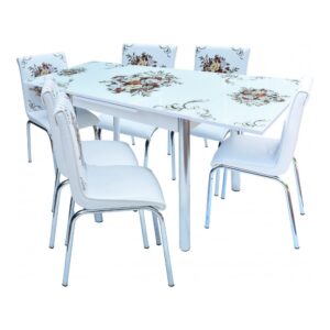 SET MASA STICLA CU 6 SCAUNE Nr63 CICEC SEPETI