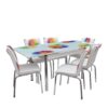 SET MASA STICLA CU 6 SCAUNE Nr65 RENKLI PAPATYA