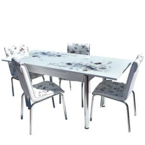 SET MASA STICLA Nr53 BORDO CICEK