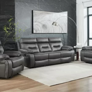 Set canapea cu 2 fotolii, sistem recliner manual Palomino