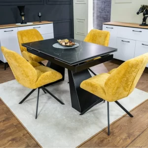 Set Masă Living Extensibilă KJT416 cu Scaune KJC4347