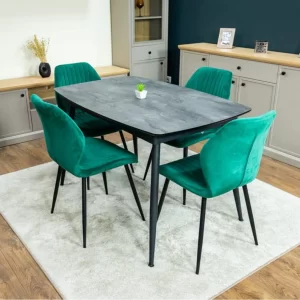 Set Masă Living Extensibilă Yense cu Scaune Tapițate KJC104