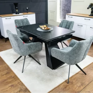 Set Masă Living Extensibilă KJT416 cu Scaune DCM0112AS