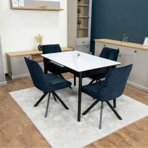 Set Masă Living Extensibilă KJT4711 cu Scaune Tapițate KJC356