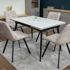 Set Masă Living Extensibilă DTM0101CS cu Scaune Tapițate DCM1801CF