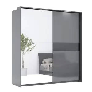 Dulap Teo Usi Glisante si Oglinda TO20 cu Cornișa cu Leduri