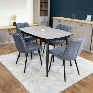 Set Masă Living Extensibilă Yense cu Scaune Tapițate DCM2001AF